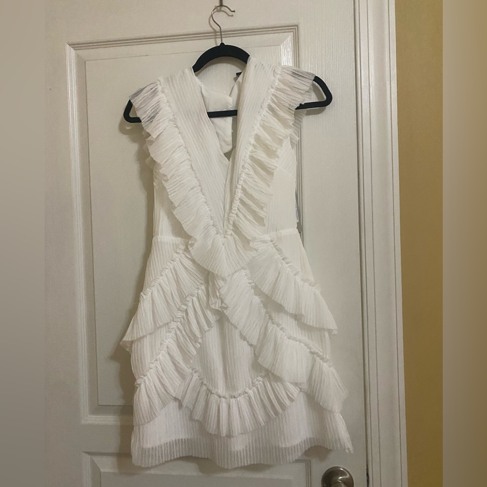 White Ruffle Mini Dress - Picture 3 of 3